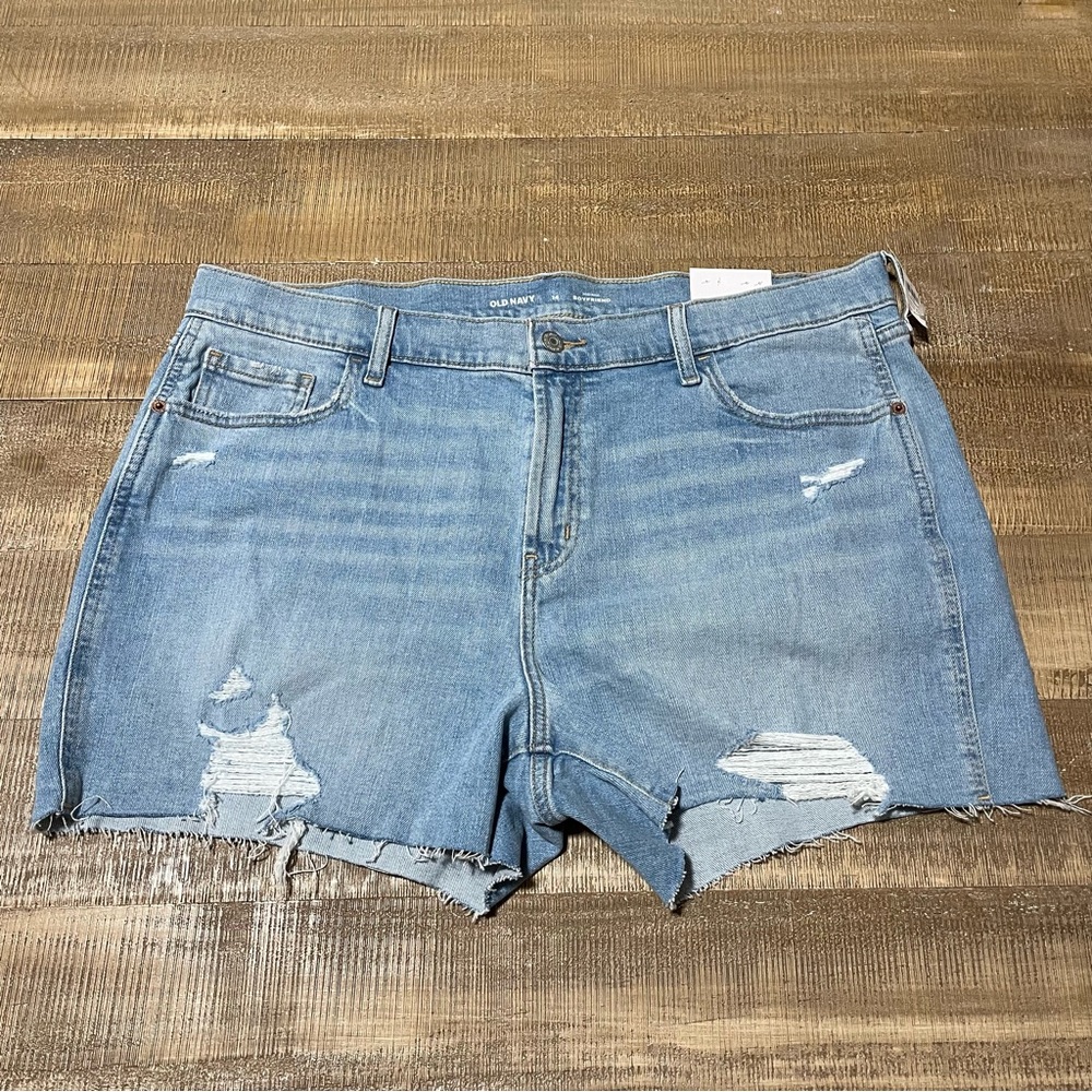 Old Navy Light Blue Distressed Jean Shorts